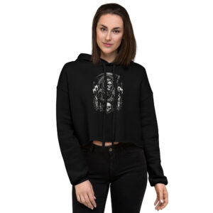Woman's Grim Reaper Gothic Candlelight T-Shirt Crop Hoodie