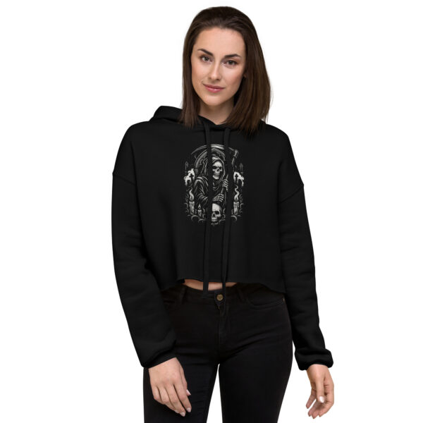 Woman's Grim Reaper Gothic Candlelight T-Shirt Crop Hoodie