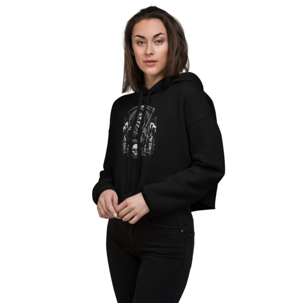 Woman's Grim Reaper Gothic Candlelight T-Shirt Crop Hoodie - Image 3