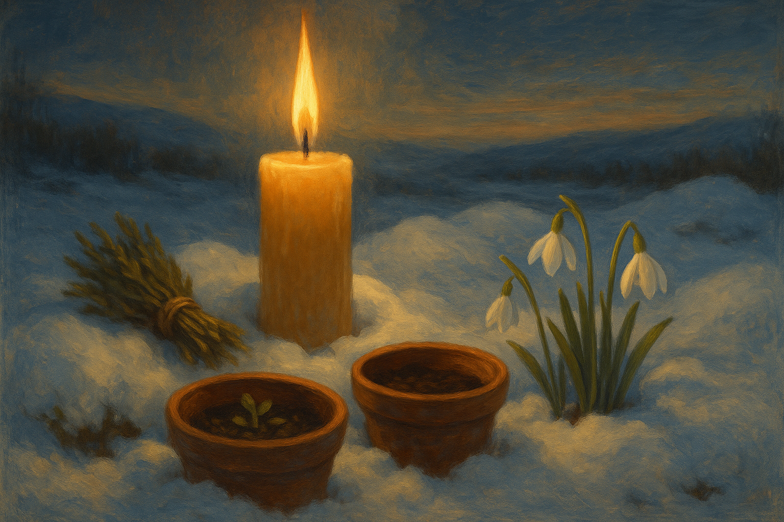 🕯️ February 1 – Flame of the Maiden: Imbolc Rites and Blessings for Renewal and Inspiration